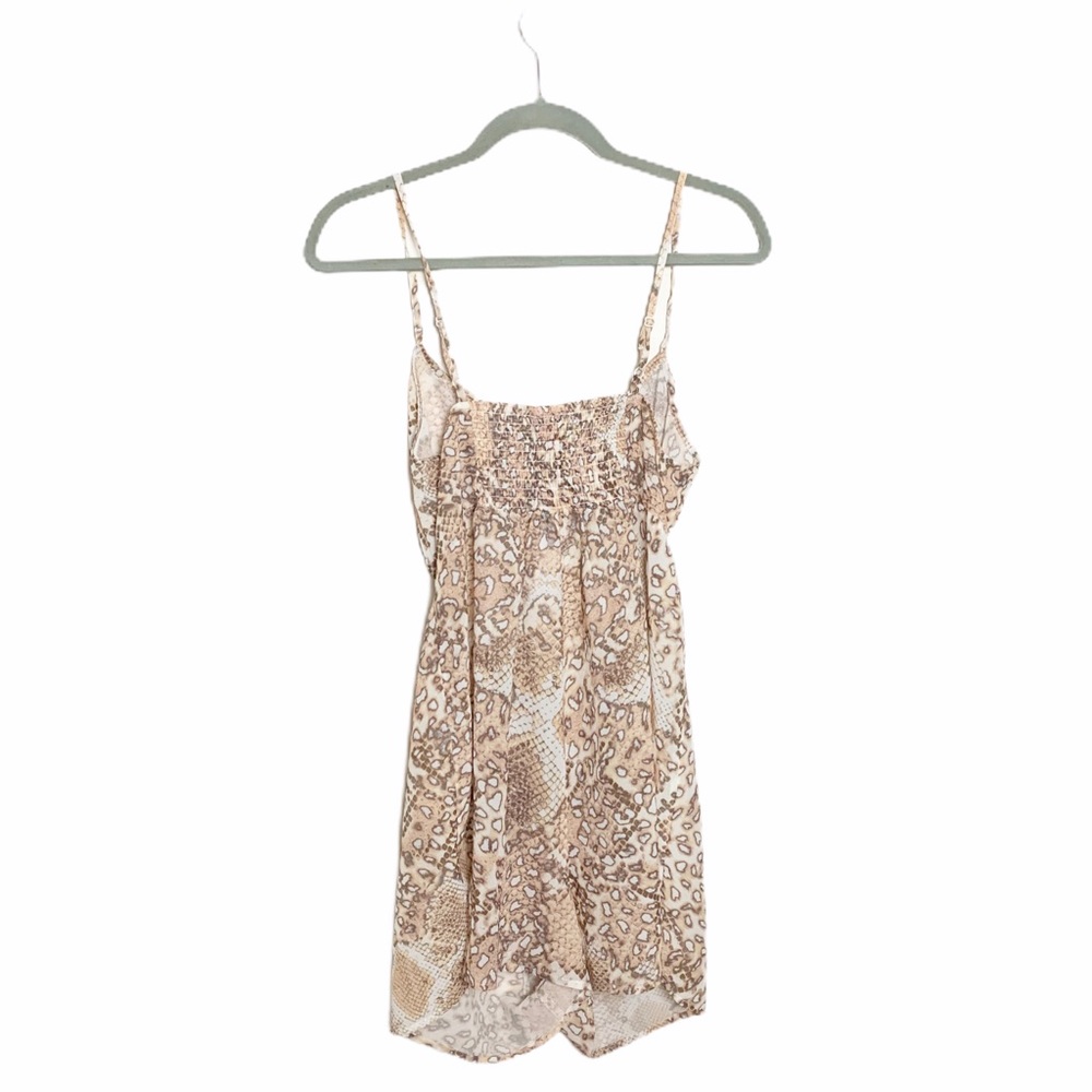 Topshop Snake Print Cutout Romper Tan Sleeveless - Picture 4 of 4